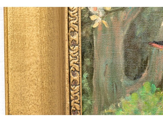 Florenz Signed Oil On Canvas, Japanese Pagoda