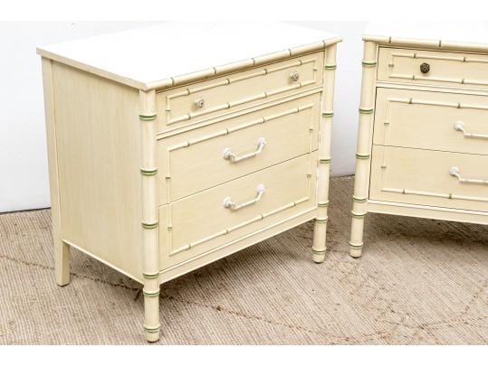 Pair Of Thomasville Paint Decorated Chests For Upcycle