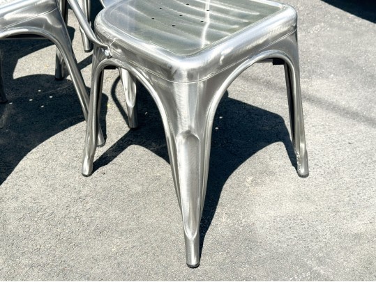 Set Of Six Lumisource Industrial Stacking Dining Chairs