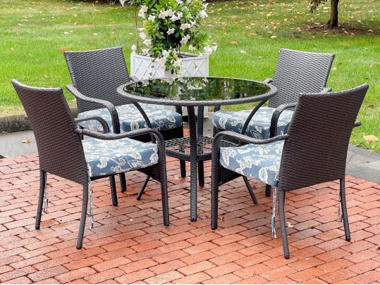 Metal & Resin Wicker 5 Piece Outdoor Dining Set