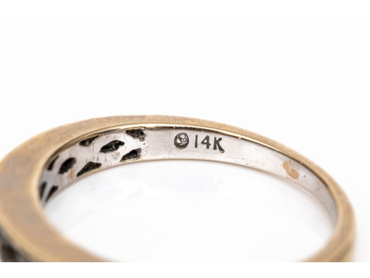 14k Gold Diamond Band Ring, App. 0.27 TCW, Size 7