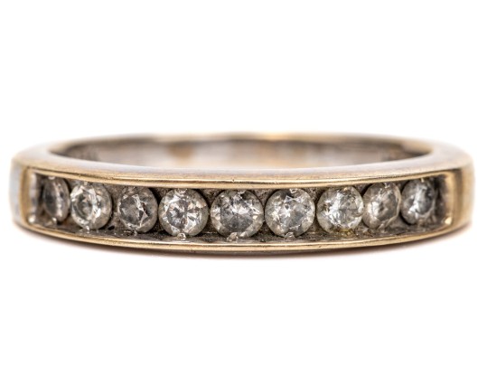 14k Gold Diamond Band Ring, App. 0.27 TCW, Size 7