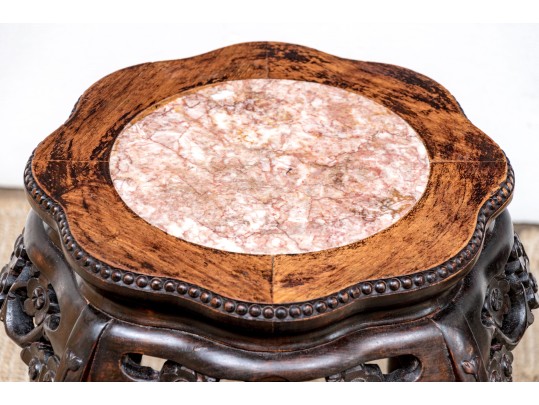 Pair Of Chinese Marble Top Stands