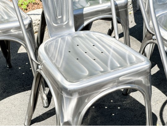 Set Of Six Lumisource Industrial Stacking Dining Chairs