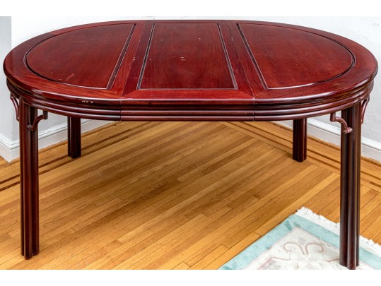 Vintage Rosewood Oval Dining Table With Two Extension Leaves