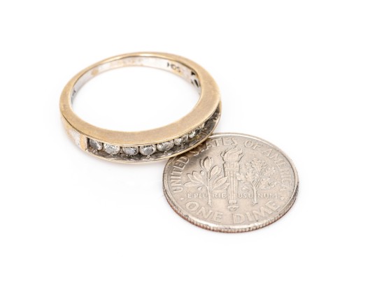 14k Gold Diamond Band Ring, App. 0.27 TCW, Size 7