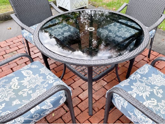 Metal & Resin Wicker 5 Piece Outdoor Dining Set