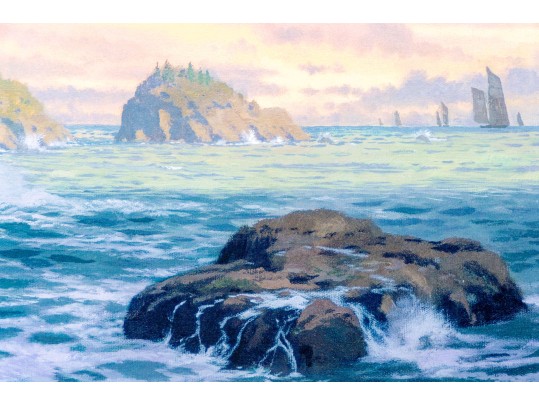 Thomas Kinkade (American, 1958-2012) Limited Edition Color Lithograph, Rock Of Salvation