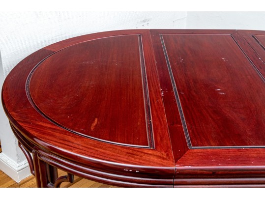 Vintage Rosewood Oval Dining Table With Two Extension Leaves