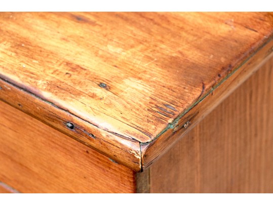 19th Century Stained Pine Blanket Chest