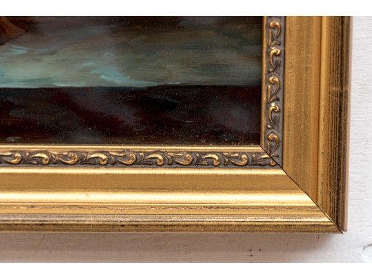 Oil On Panel, Vase Of Flowers