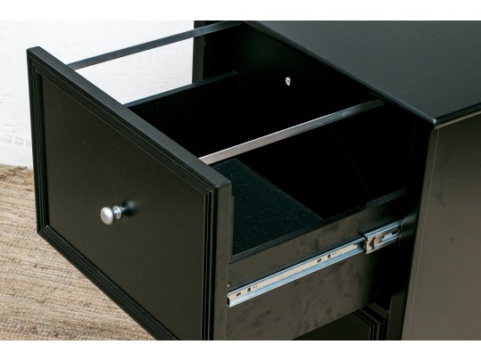 Black Finished Two Drawer Filing Cabinet