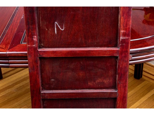 Vintage Rosewood Oval Dining Table With Two Extension Leaves