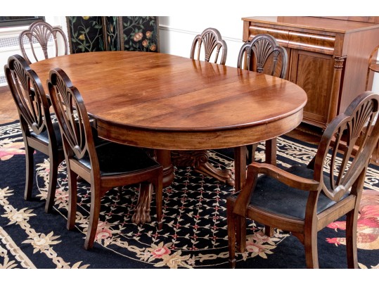 Antique Extension Dining Table On Carved Paw Feet