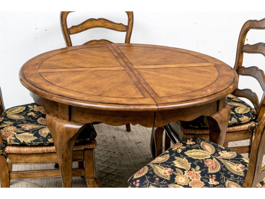 Country Chic Ladder Back Chairs With Extension Dining Table