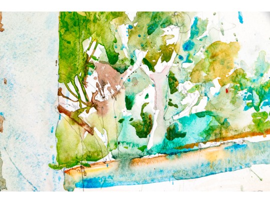 Signed Framed Graphite And Watercolor On Paper, Hotel In Provence 