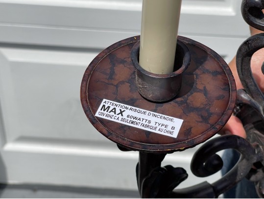 Pair Of Cast Iron Two Light Electrified Wall Sconces