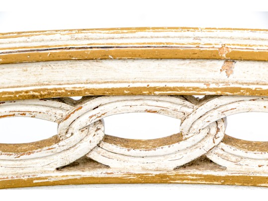 Pair Of Vintage Neoclassical Style Paint Decorated Armchairs 