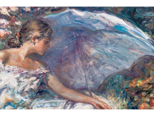 After Jose Royo, Color Print After An Oil Painting, Poemas