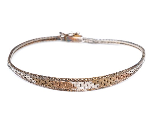 Sterling Silver And Vermeil Graduated Woven Link Bracelet