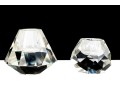 Two Facted Cut Crystal Taper Candle Holders