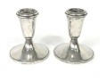 Collection Of Weighted Sterling Silver Candleholders, Compote & Bud Vase