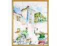 Signed Framed Graphite And Watercolor On Paper, Hotel In Provence 