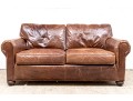 Restoration Hardware Leather Loveseat Sofa