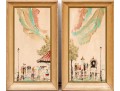 Elmo Gideon (American, 1924-2010) Pair Of Signed 3-D Oils On Board, French Street Scenes 