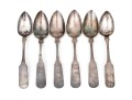 Set Of Six Antique Coin Silver Teaspoons    3.50 Troy Ozs. 