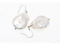 Fabulous Chunky Sterling Silver And Baroque Cultured Freshwater Pearl Earrings
