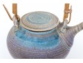 Japanese Ceramic Lidded Teapot With Six Glazed Teabowls