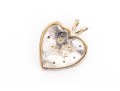 14k White Gold Pretty Patterned Heart Pendant, App. 0.04 TCW