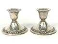 Collection Of Weighted Sterling Silver Candleholders, Compote & Bud Vase