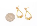 10k Yellow And Rose Gold Drop Pendant Earrings With 14k Clutches