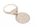 18k White Gold Vintage Filigree And Diamond Ring, App. 0.06 CTS, Size 4.75