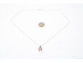 10k White Gold Pretty Diamond Set Square Pendant, App. 0.05 TCW, With Chain