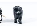 Pair Of Ebonized Wood And Bone Elephant Carvings
