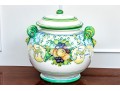 Large Italian Hand-Painted Ceramic Lidded Jar