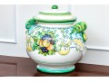 Large Italian Hand-Painted Ceramic Lidded Jar