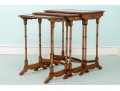 Set Of Three Nesting Tables With Faux Bamboo And Painted Decoration