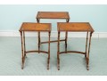 Set Of Three Nesting Tables With Faux Bamboo And Painted Decoration