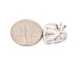 14k White Gold Pretty Patterned Heart Pendant, App. 0.04 TCW