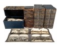 Collection Of Antique Stereographic Library Volumes Of Images With Viewer