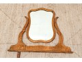 Antique Oak Belved Mirror With Harp, Ca. 1880-1900