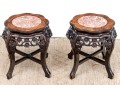 Pair Of Chinese Marble Top Stands