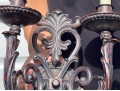 Pair Of Cast Iron Two Light Electrified Wall Sconces