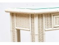 Faux Bamboo And Wicker Painted Console With Glass Top