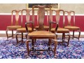 Set Of Six Mahogany Queen Ann Style Dining Chairs