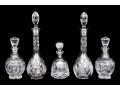 Collection Of Five Vintage Cut Crystal Decanters